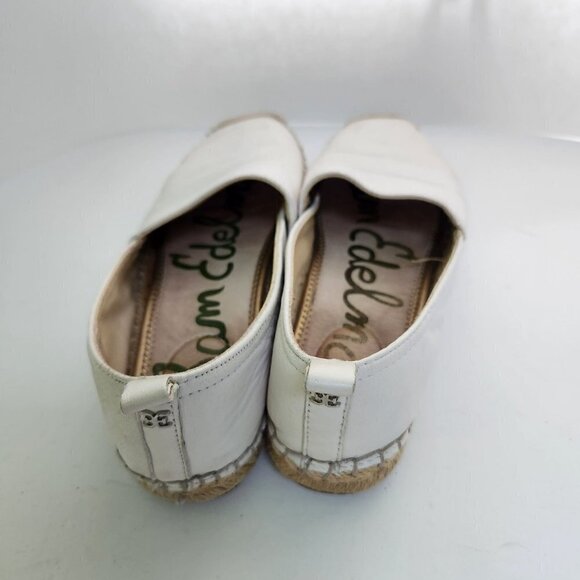 Sam Edelman Khloe White Leather Espardrilles Size 6.5M - Picture 4 of 9